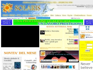 Screenshot sito: Solaris.it