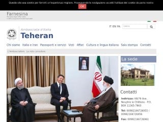 Screenshot sito: Ambasciata italiana in Iran