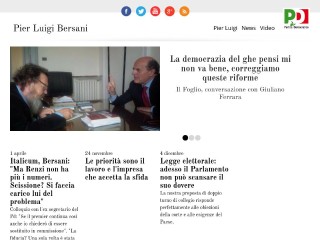 Screenshot sito: Pier Luigi Bersani