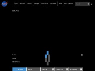 Screenshot sito: Nasa TV