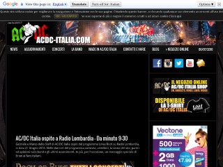 Screenshot sito: Ac/Dc Italia