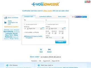 Screenshot sito: Volilowcost.it