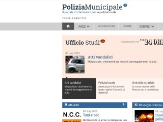 Screenshot sito: Polizia Municipale