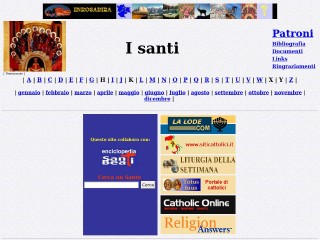 Screenshot sito: I Santi