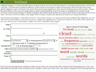Screenshot sito: Tocloud