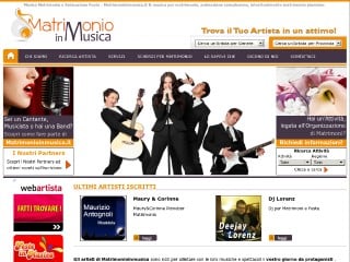 Screenshot sito: Matrimonio in Musica