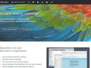 Screenshot sito: Arclab MailList Controller