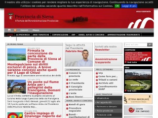 Screenshot sito: Provincia di Siena