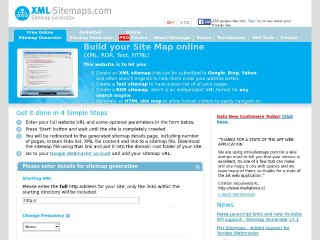 Screenshot sito: XML-sitemaps.com