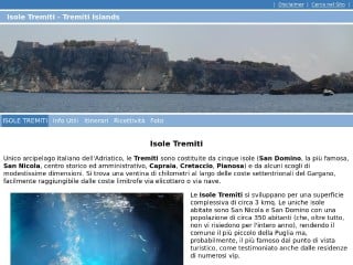 Screenshot sito: Tremiti.eu