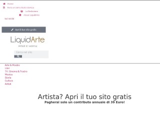 Screenshot sito: Siti gratis per artisti