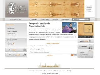 Screenshot sito: La Sacra Sindone