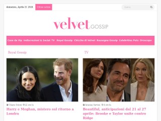 Screenshot sito: VelvetGossip.it