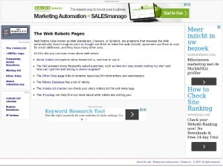Screenshot sito: Robotstxt.org