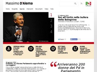 Screenshot sito: Massimo D'Alema