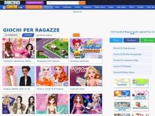 Screenshot sito: Giochi di Ragazze