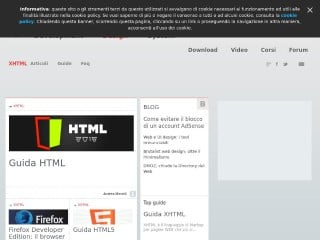 Screenshot sito: Guida a XHTML di Html.it