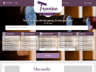 Screenshot sito: Trovino