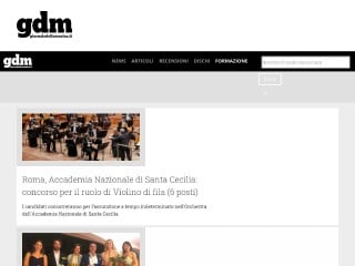 Screenshot sito: Giornale della Musica Concorsi