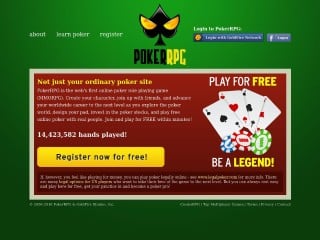 Screenshot sito: PokerRPG