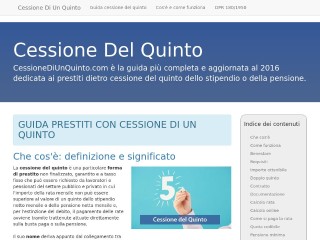 Screenshot sito: Cessione Di Un Quinto