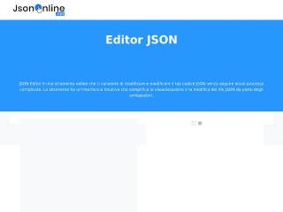 Screenshot sito: Editor JSON