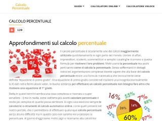 Screenshot sito: Calcolo percentuale