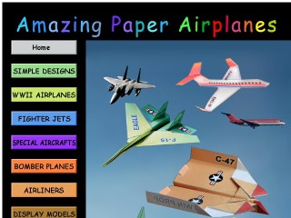 Screenshot sito: Amazing Paper Airplanes