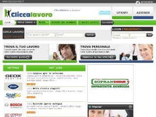 Screenshot sito: CliccaLavoro 