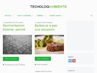 Screenshot sito: Tecnologia Ambiente