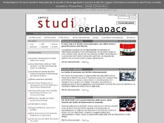 Screenshot sito: Studi per la Pace