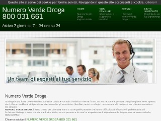Screenshot sito: Numero Verde Droga