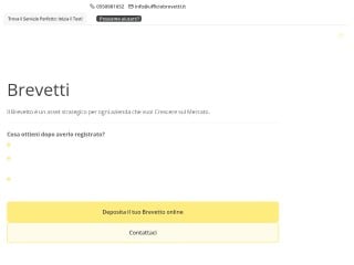 Screenshot sito: Il Brevetto