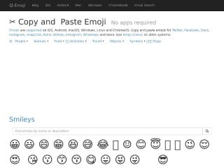 Screenshot sito: Get Emoji
