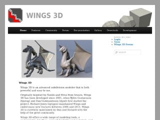 Screenshot sito: Wings3d