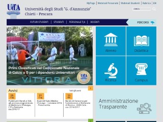 Screenshot sito: Università degli Studi G. d'Annunzio