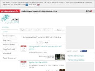 Screenshot sito: Lazio in Festa