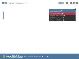 Screenshot sito: Healthmap