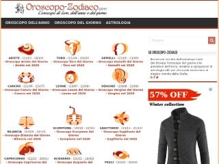 Screenshot sito: Oroscopo Zodiaco