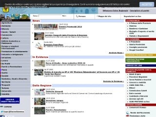 Screenshot sito: Provincia di Ravenna