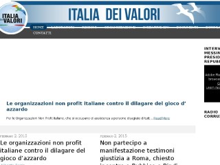 Screenshot sito: Italia dei Valori