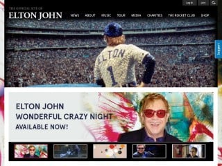 Screenshot sito: Elton John