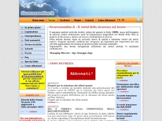 Screenshot sito: Sicurezzaonline.it