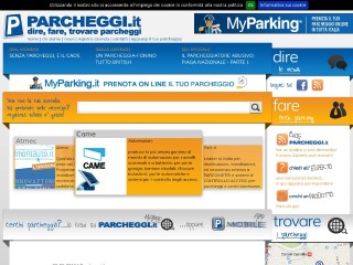 Screenshot sito: Parcheggi.it