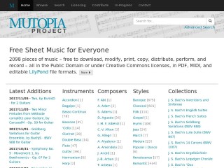 Screenshot sito: Mutopia