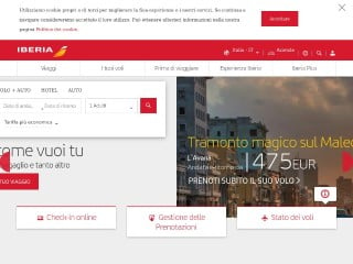 Screenshot sito: Iberia