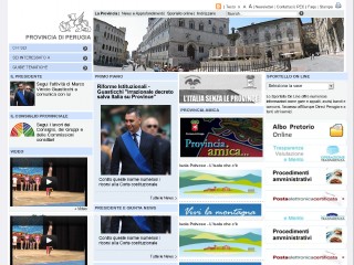 Screenshot sito: Provincia di Perugia