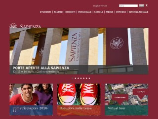 Screenshot sito: Università degli Studi di Roma