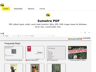 Screenshot sito: SumatraPDF