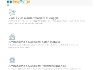 Screenshot sito: UfficioVisti